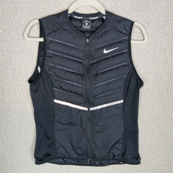 Nike Jackets & Blazers - Nike Aeroloft 800 Goose Down Puffer Vest Womens Medium Black Reflective Running